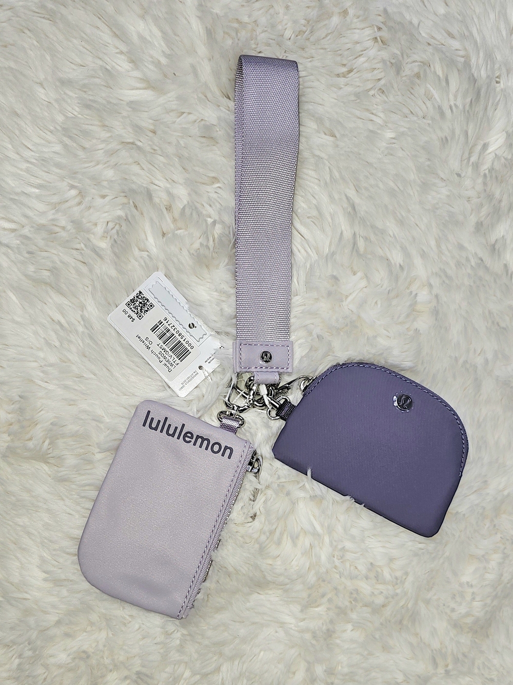 lululemon athletica Lilac and Purple Wristlet Keychain Pouch Set